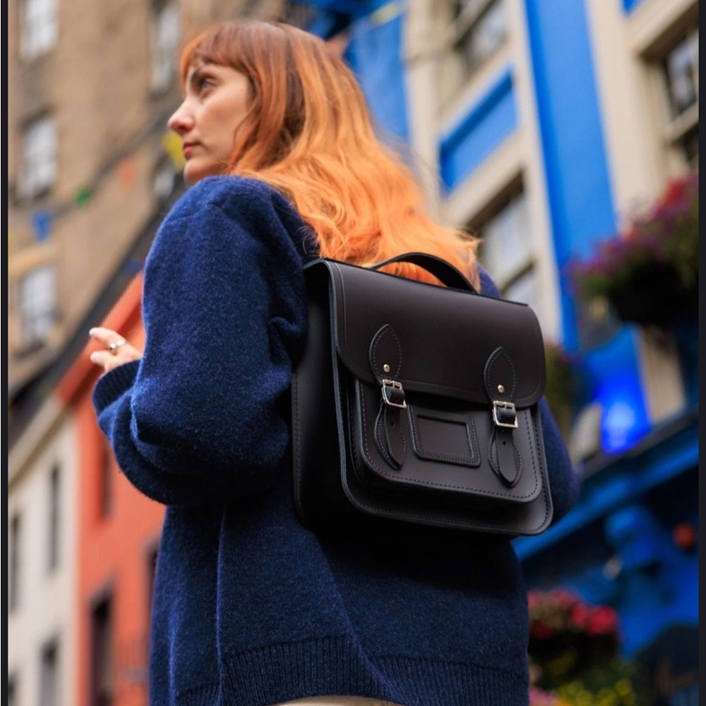 Cambridge Satchel | Small Black Portrait Backpack